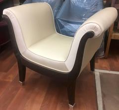 Maison Dominique Rarest Palm Tree Art Deco Bench Newly Covered in Satin Silk