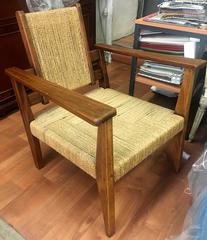 Victor Courtray Superb Design Pair of Modernist Rope Lounge Chair