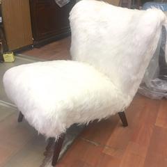 Spectacular Danish Pair of Slipper Chairs Newly Covered in Long Mohair Faux Fur