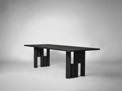 Black Modernist Oak Dining Table, Solid European Oak, Fenestra by Mokko