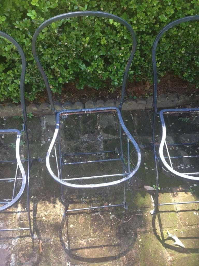 Six French Iron Garden Chairs from Provence 2