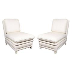 Pair of Upholstered Slipper Chairs by Billy Baldwin 5