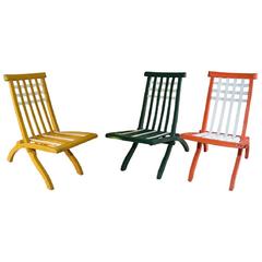 Set of French 1920s Wooden Folding Chairs French 9