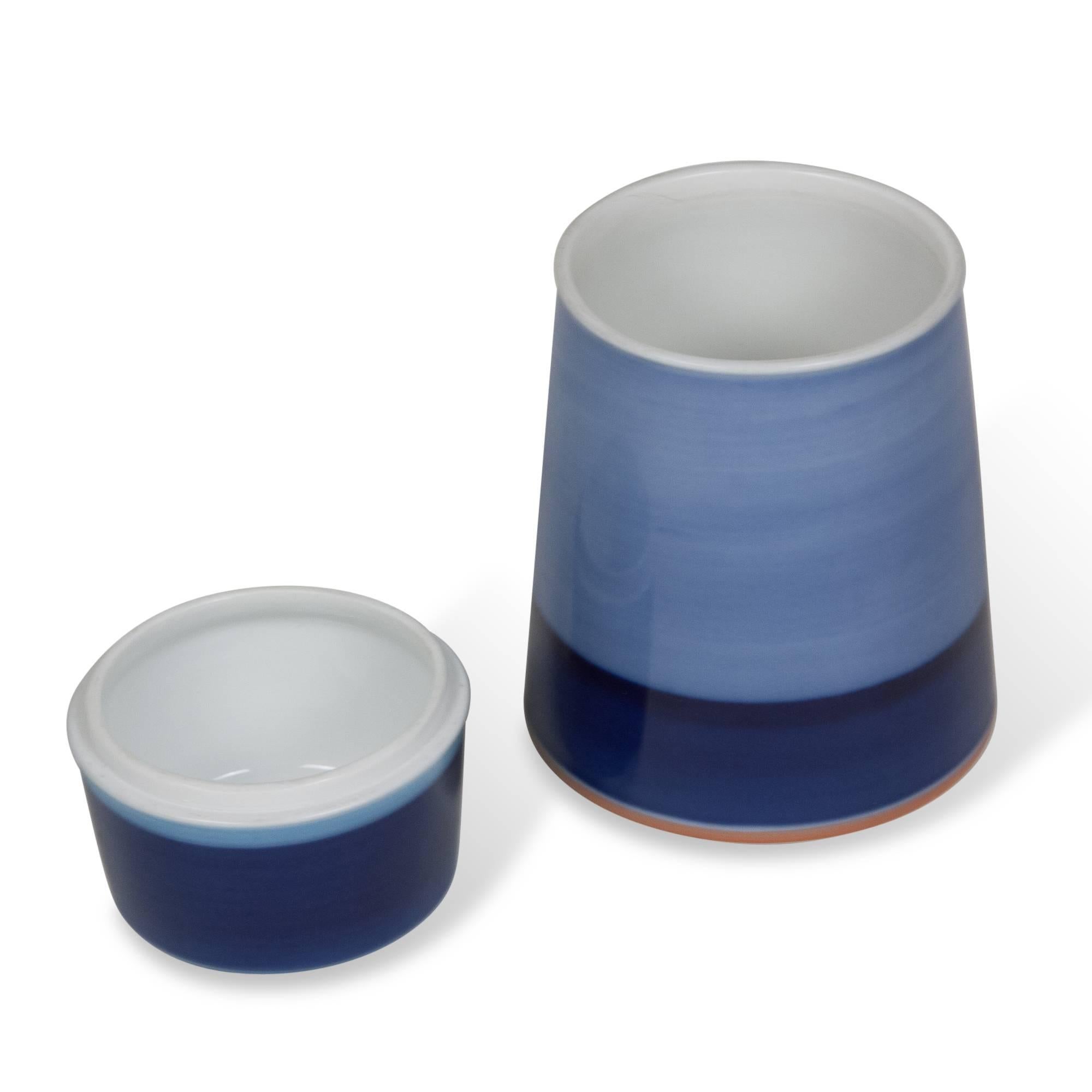 Mid-20th Century Two Cobalt and Blue Porcelain Pieces by KPM, German, 1950s