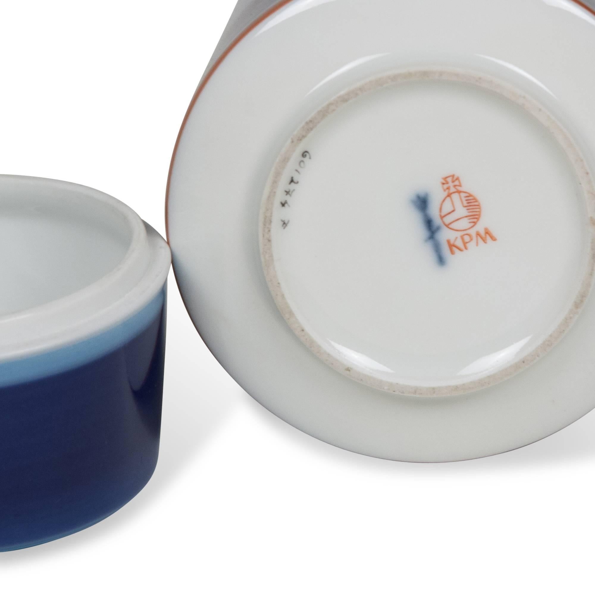 Two Cobalt and Blue Porcelain Pieces by KPM, German, 1950s 1