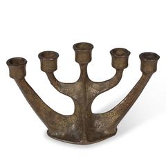 Five-Arm Gilt Metal Candelabra, German, 1930s