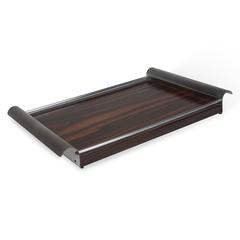 Macassar and Nickel Serving Tray, French, 1930s