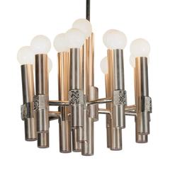 1960s Chrome Tube Chandelier 2