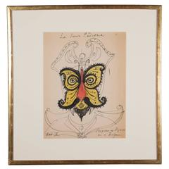 Ink and Watercolor on Paper, La Serva Padrona by Eugene Berman 5