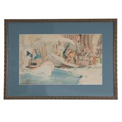 Nautical Illustration, Watercolor on Paper, American, 1960s 9