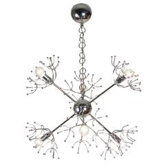 Chrome Starburst Chandelier, Italian, 1960s