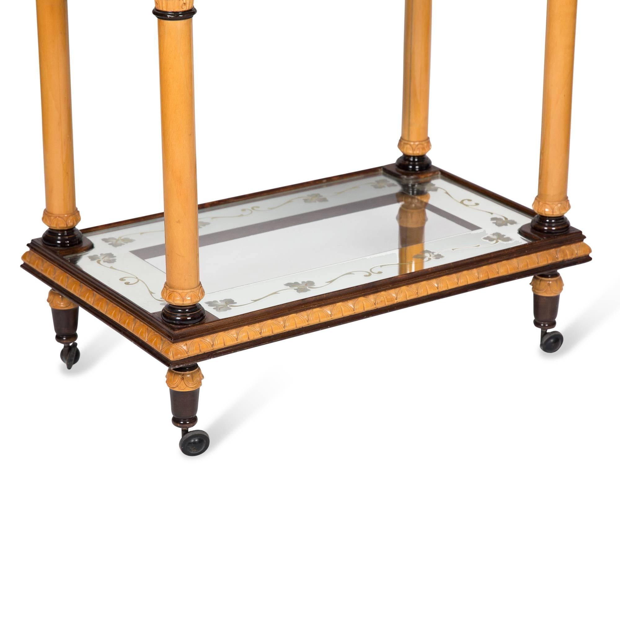 Late 20th Century Postmodern Two-Tier Maple Serving or Bar Cart, American, 1980s For Sale