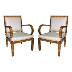 Pair of Walnut Armchairs, German, 1920s 6