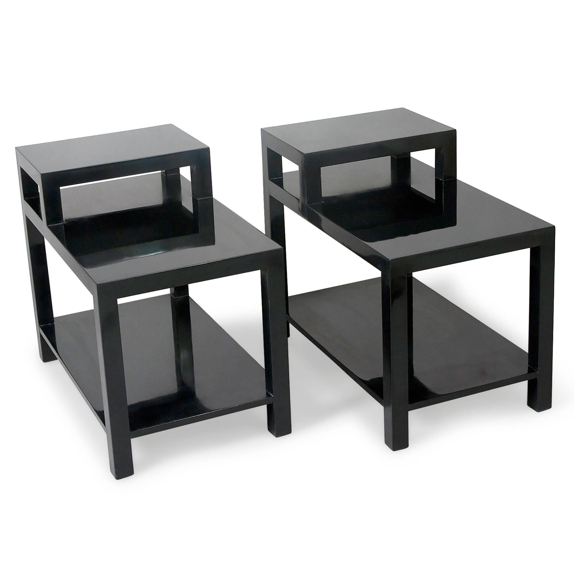American Black Lacquered End Table by T.H. Robsjohn-Gibbings