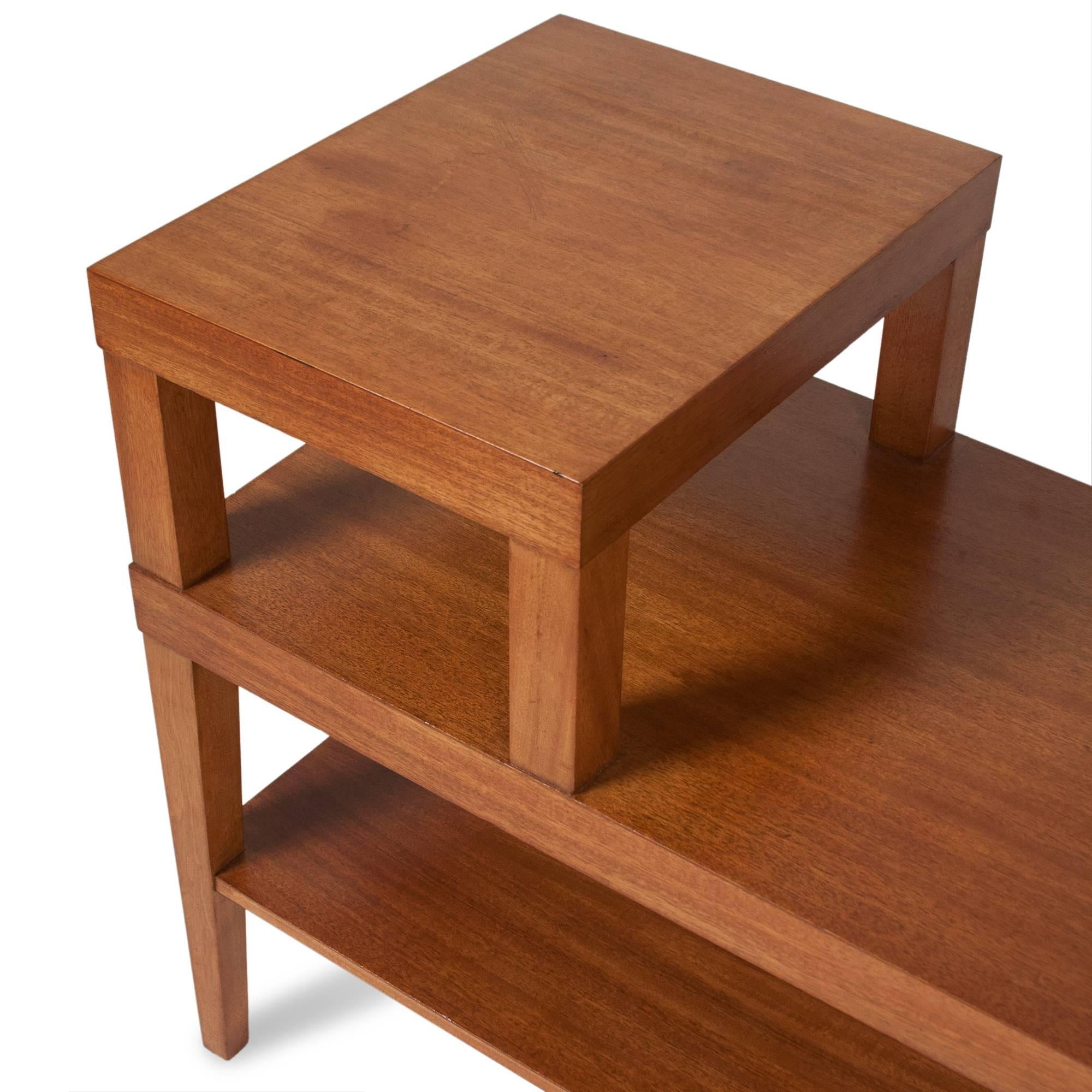 Pair of Walnut Tiered End Tables, American, 1960s 1