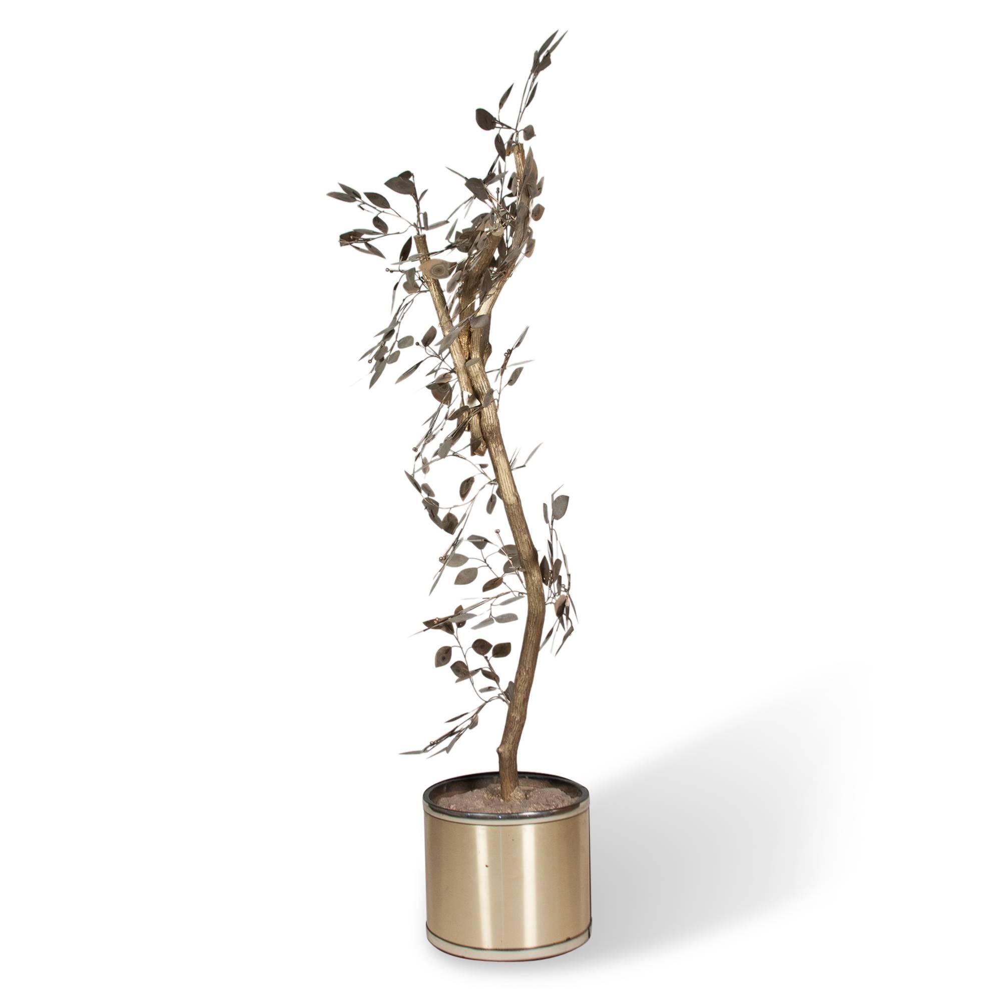 Modern Brass Tree Sculpture by C. Jere for Artisan House For Sale