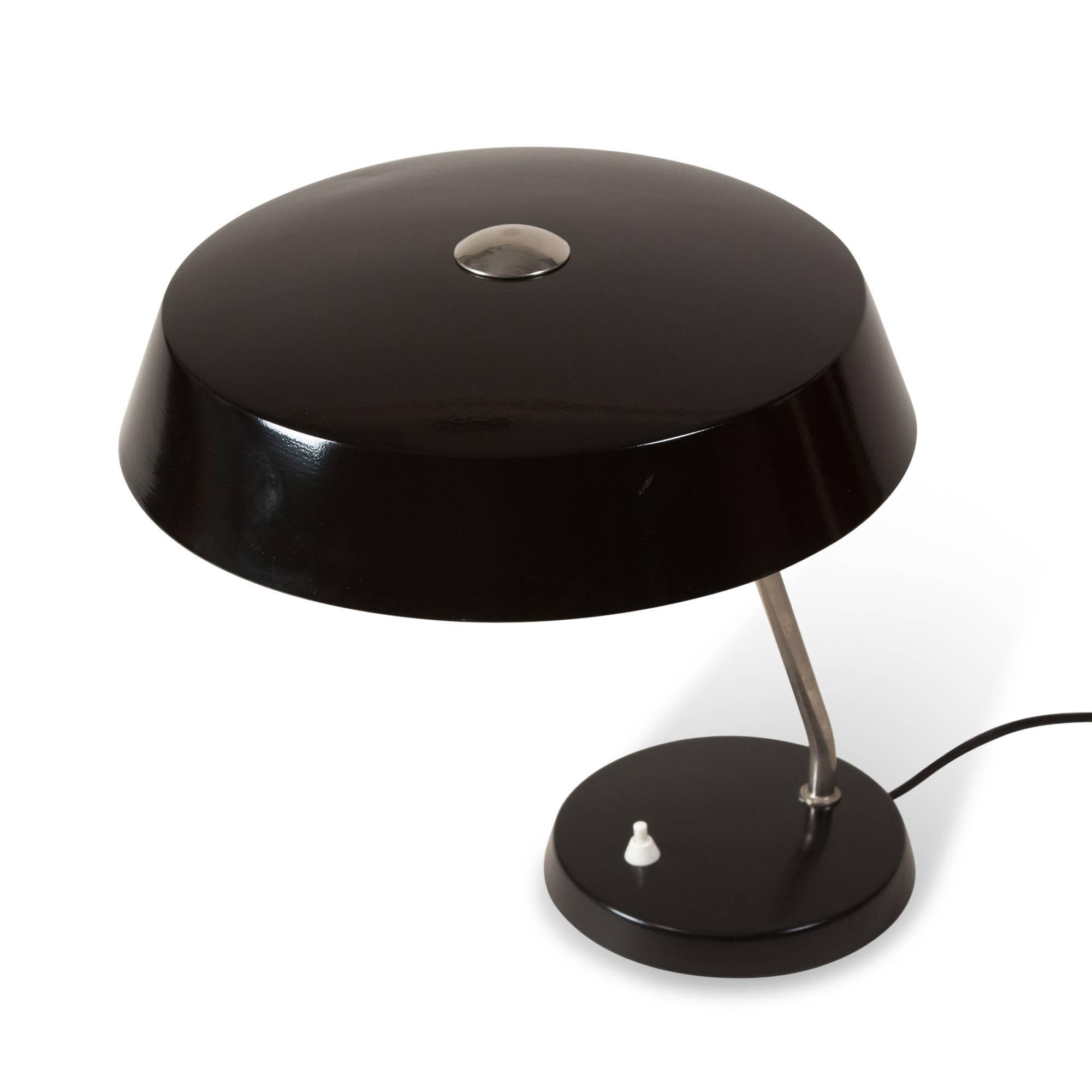 Mid-20th Century Black Lacquered Desk Lamp, German, 1950s