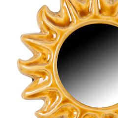 Ceramic Frame Sunburst Mirror, French, circa 1960