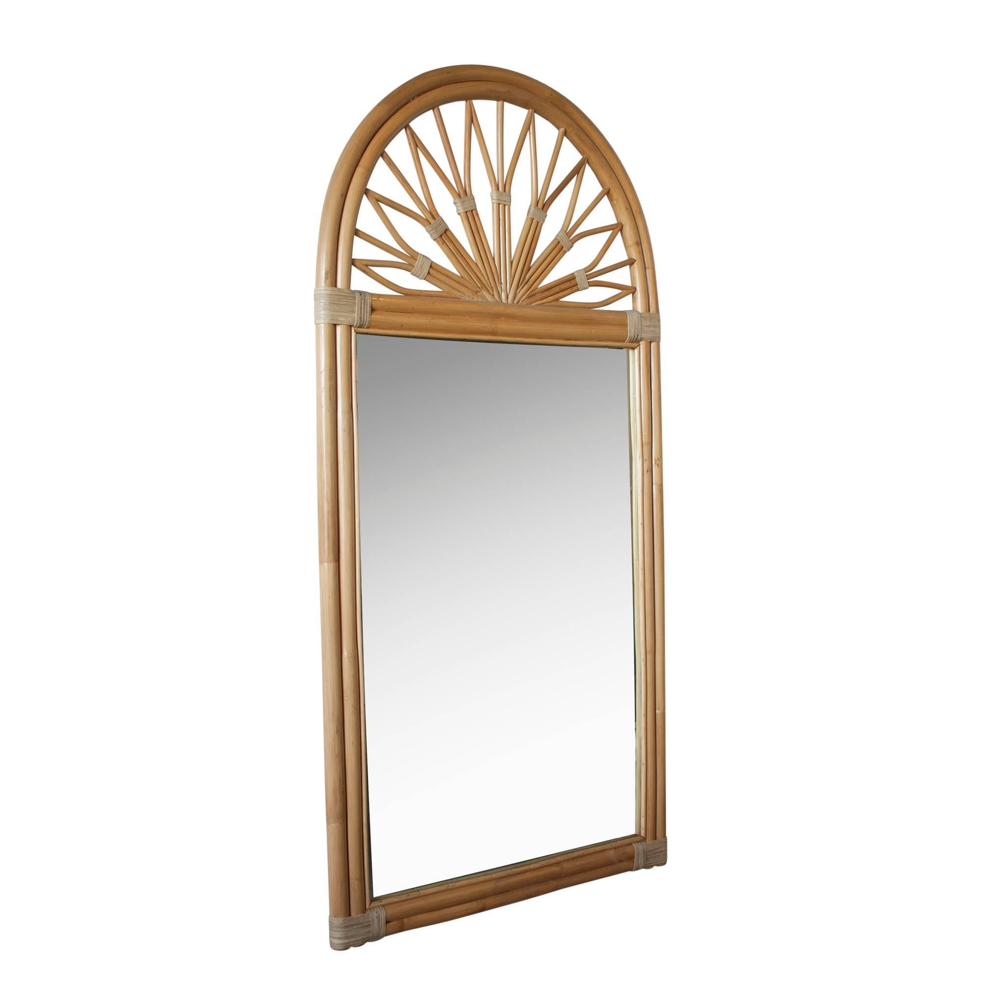 American 1960s Bamboo Frame Mirror