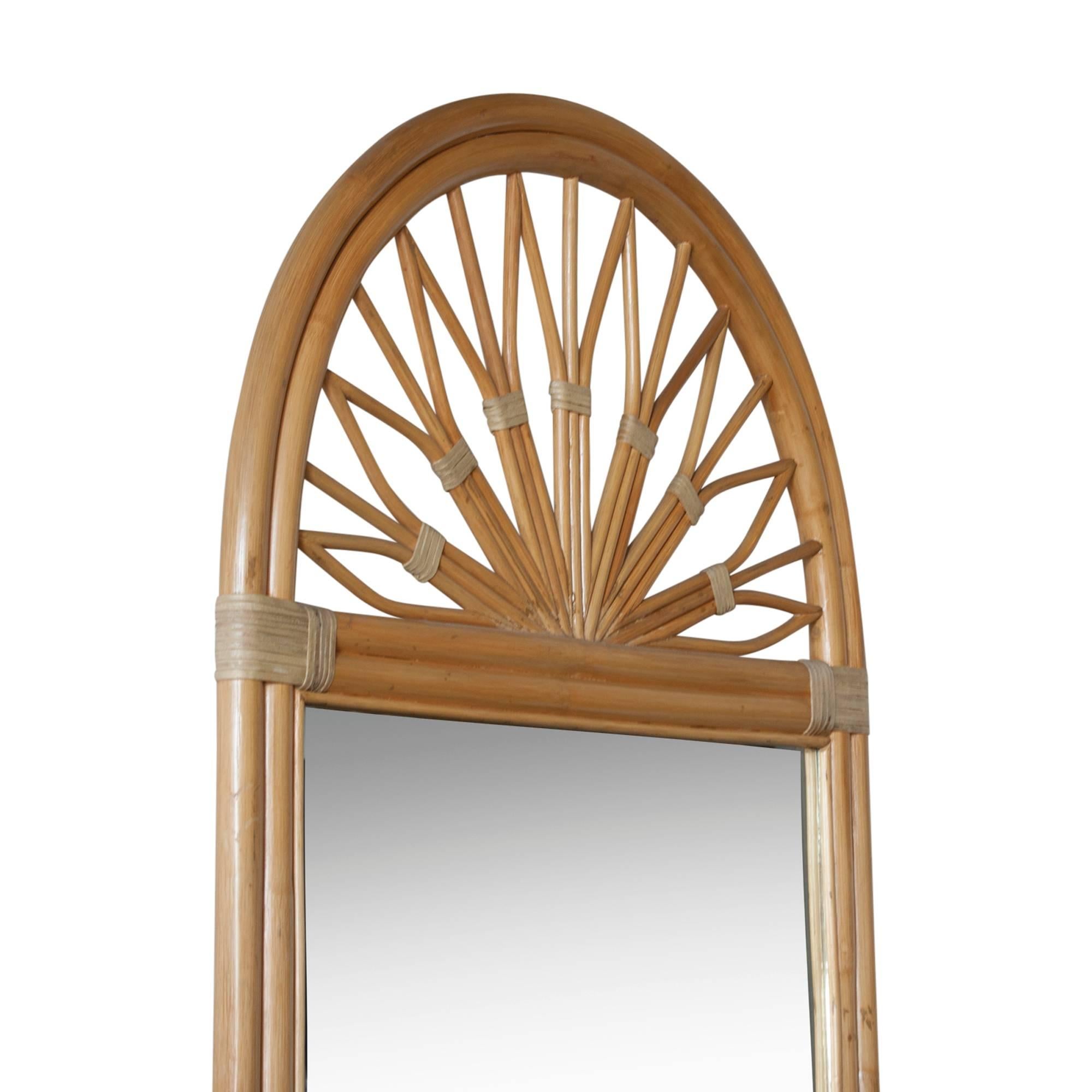 1960s Bamboo Frame Mirror In Excellent Condition In Brooklyn, NY