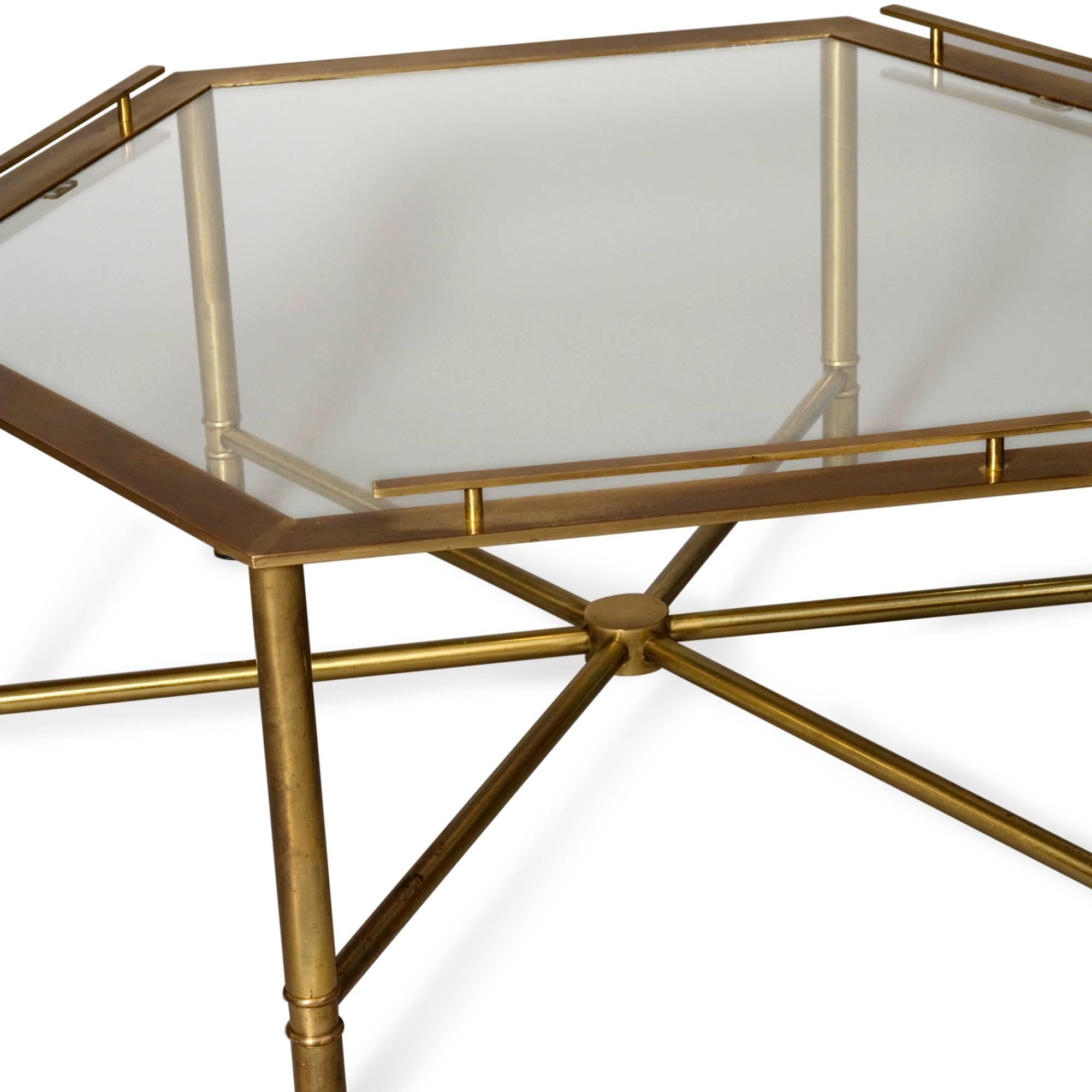 American Bronze Hex Coffee Table by Mastercraft