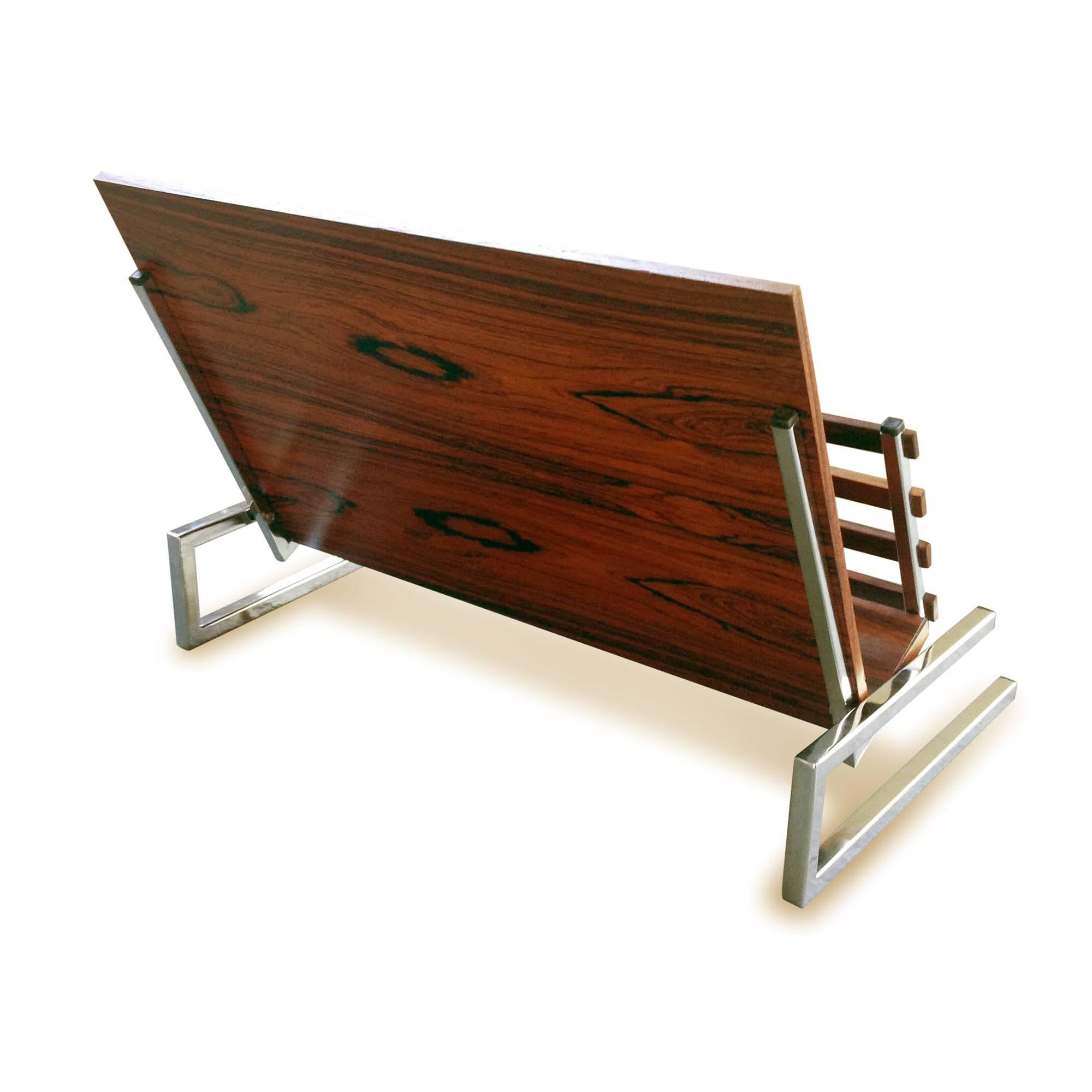 Mid-Century Modern 1950s Rosewood Magazine Stand