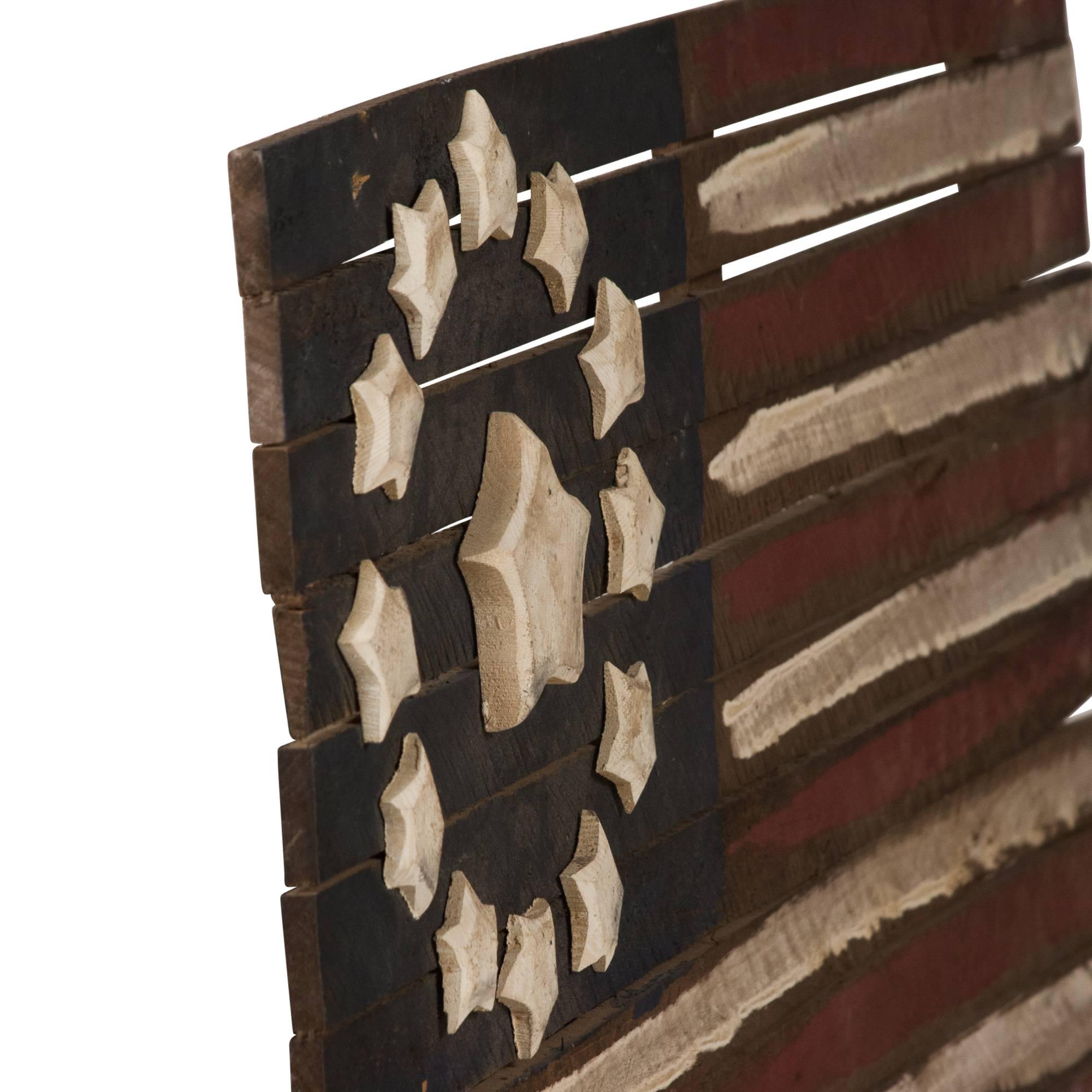 Wood Folk Art American Flag