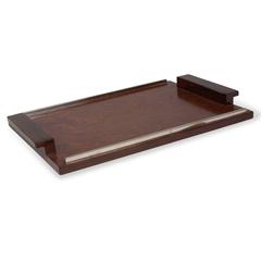 Burl and Nickel Serving Tray, French, 1930s