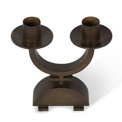 Patinated Brass Candelabra, German, 1930s