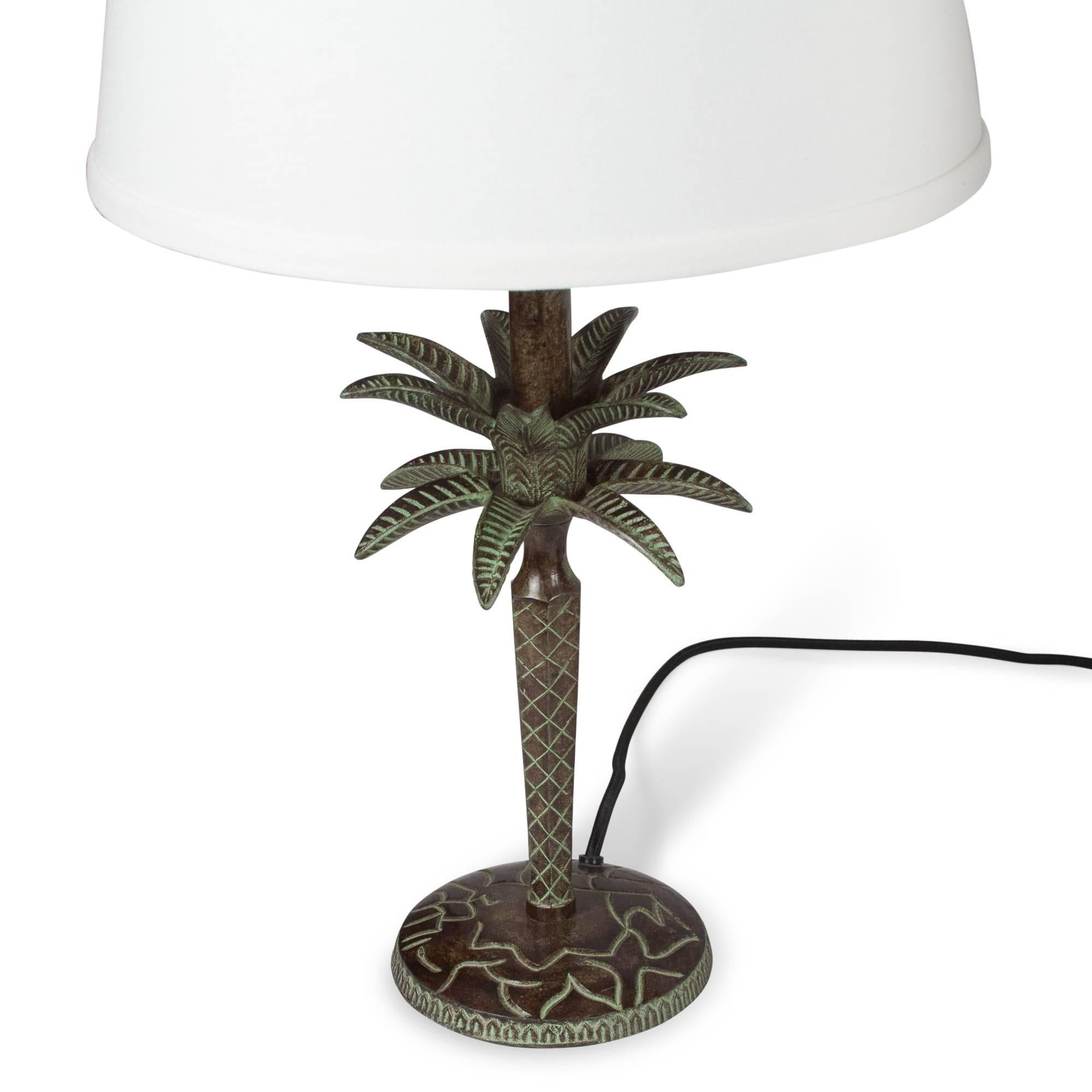 Pair of Bronze Palm Table Lamps, French, 1990s 1