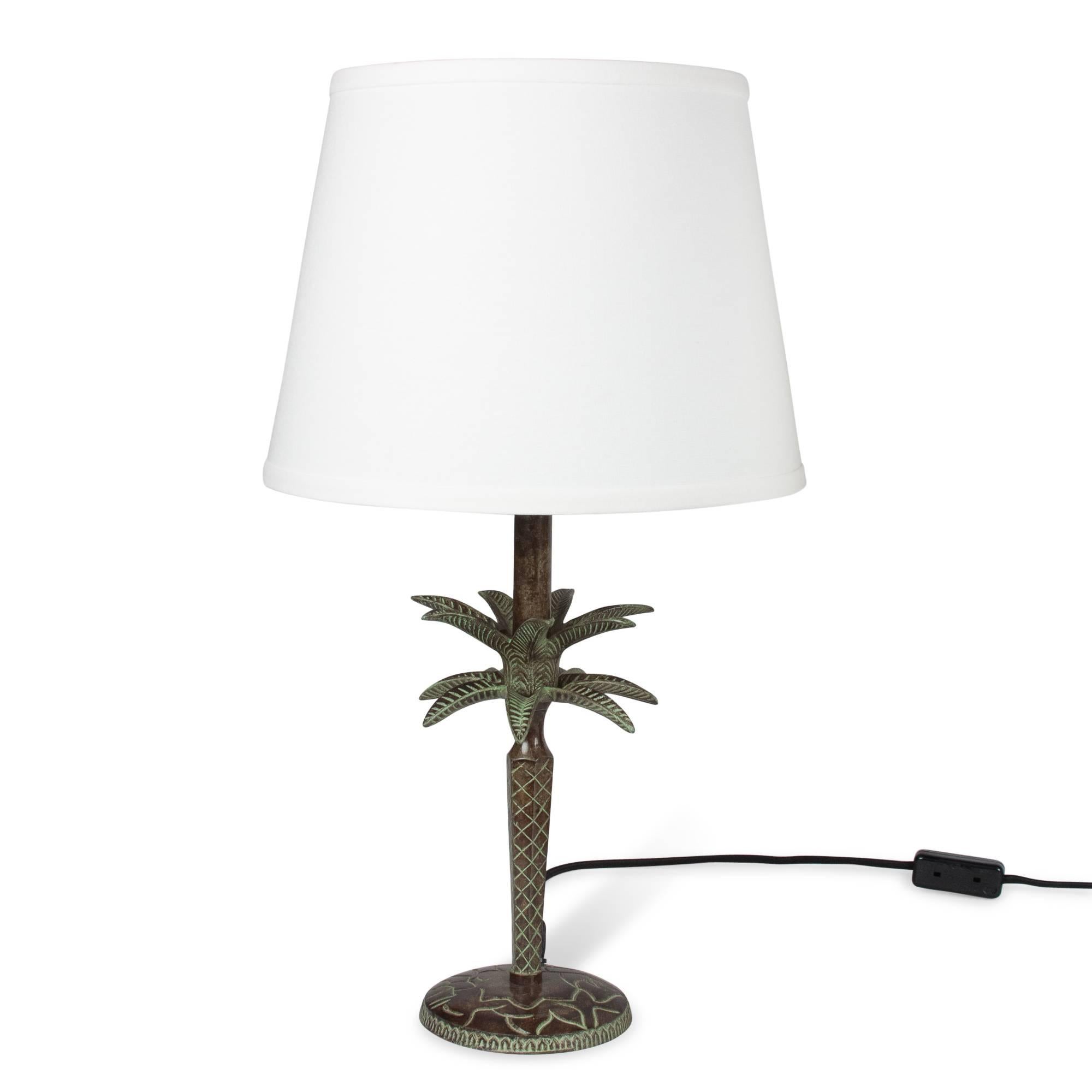 Pair of Bronze Palm Table Lamps, French, 1990s 3