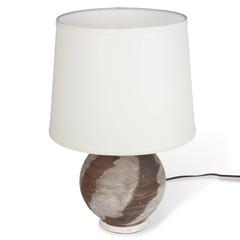 Incised Ceramic Table Lamp by Louis Dage, French 1930s