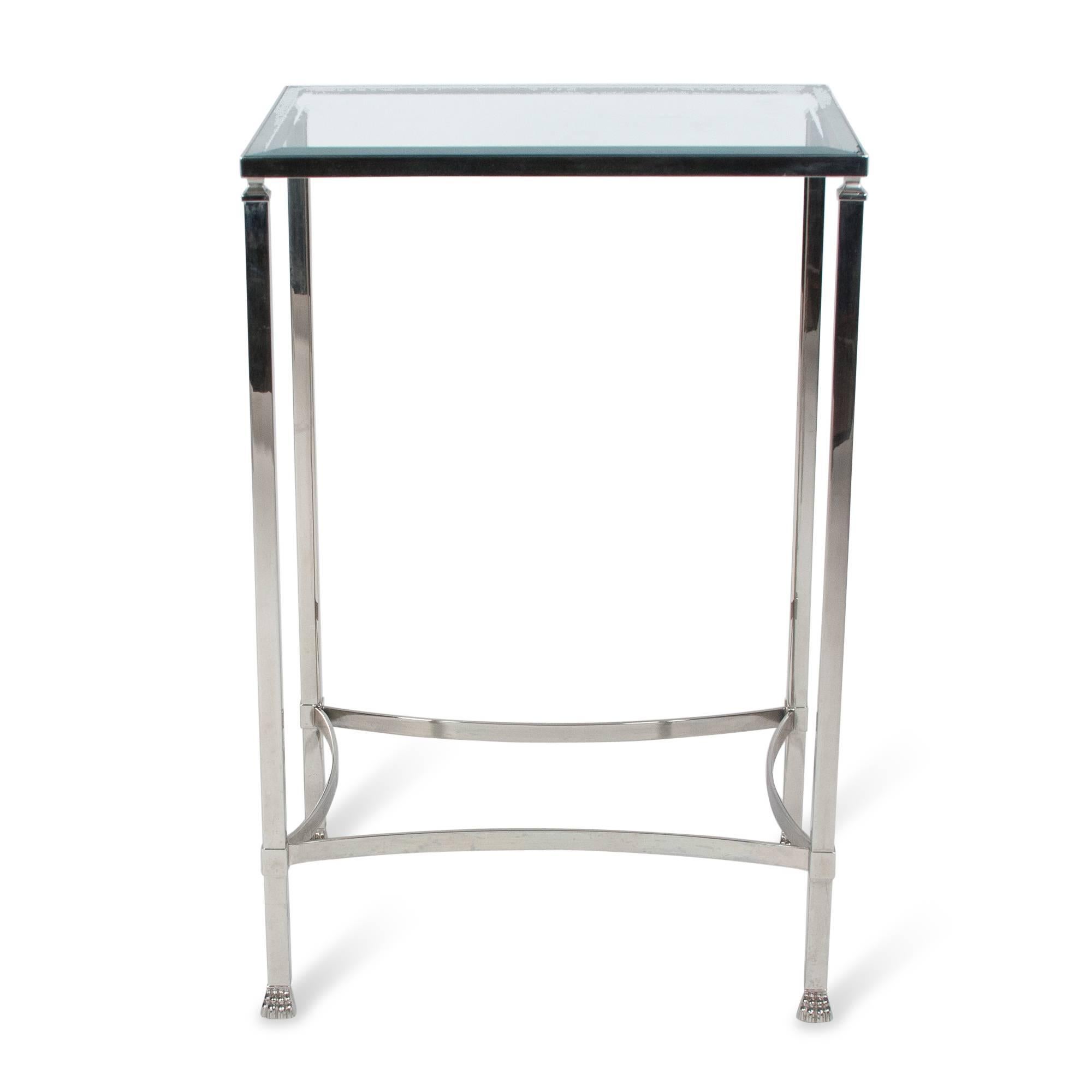 Modern Stainless Side Table with Paw Feet by Philippe Starck For Sale