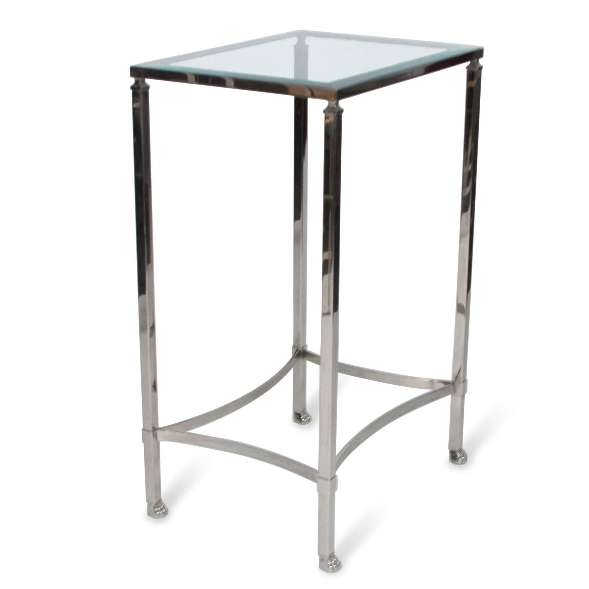 Late 20th Century Stainless Side Table with Paw Feet by Philippe Starck For Sale
