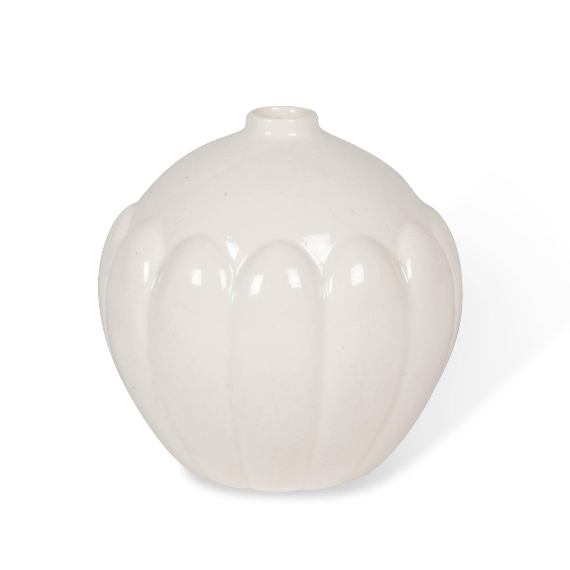 Mid-20th Century Two White Ceramic Vases, French, 1930s For Sale