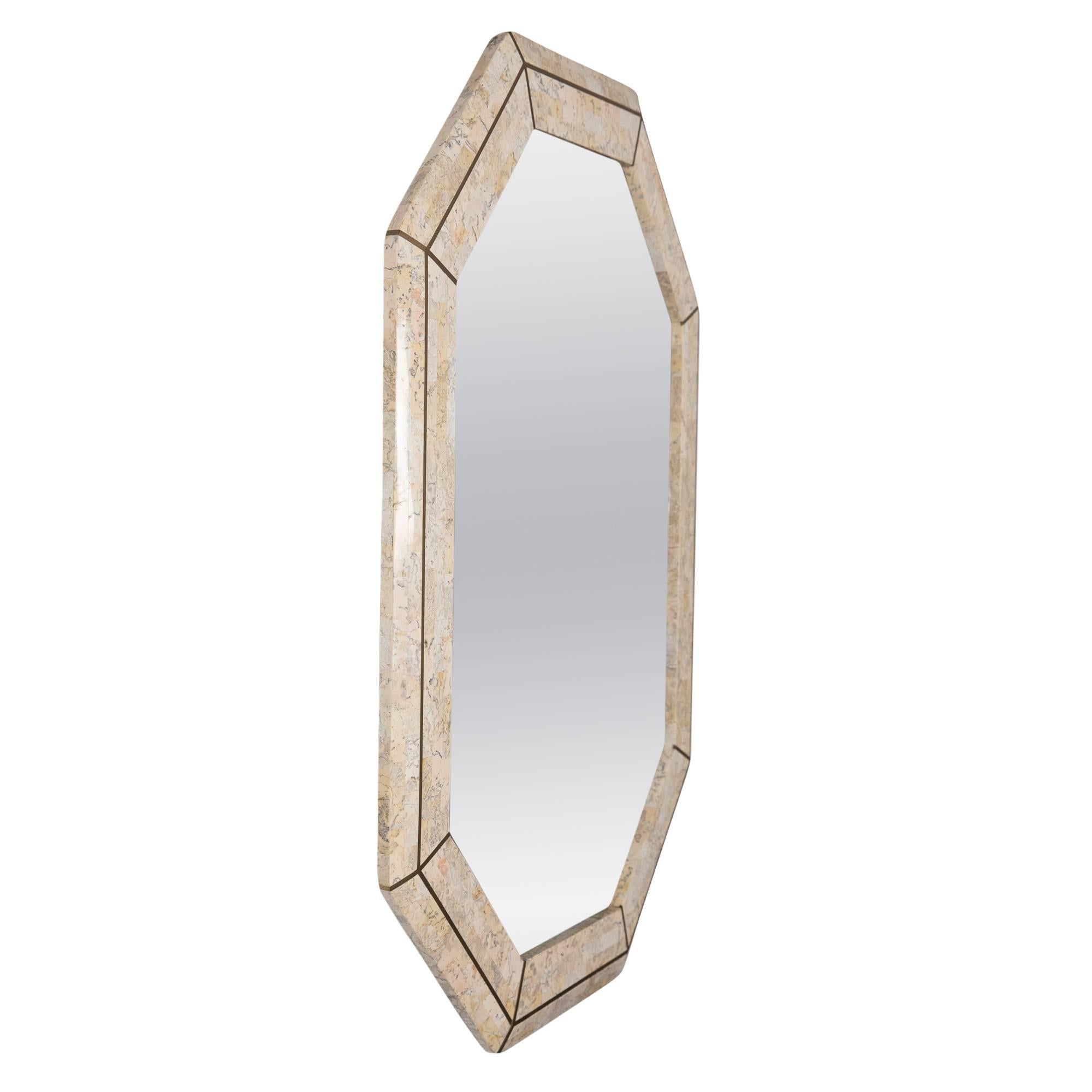 Late 20th Century Tessellated Stone Frame Mirror by Maitland Smith