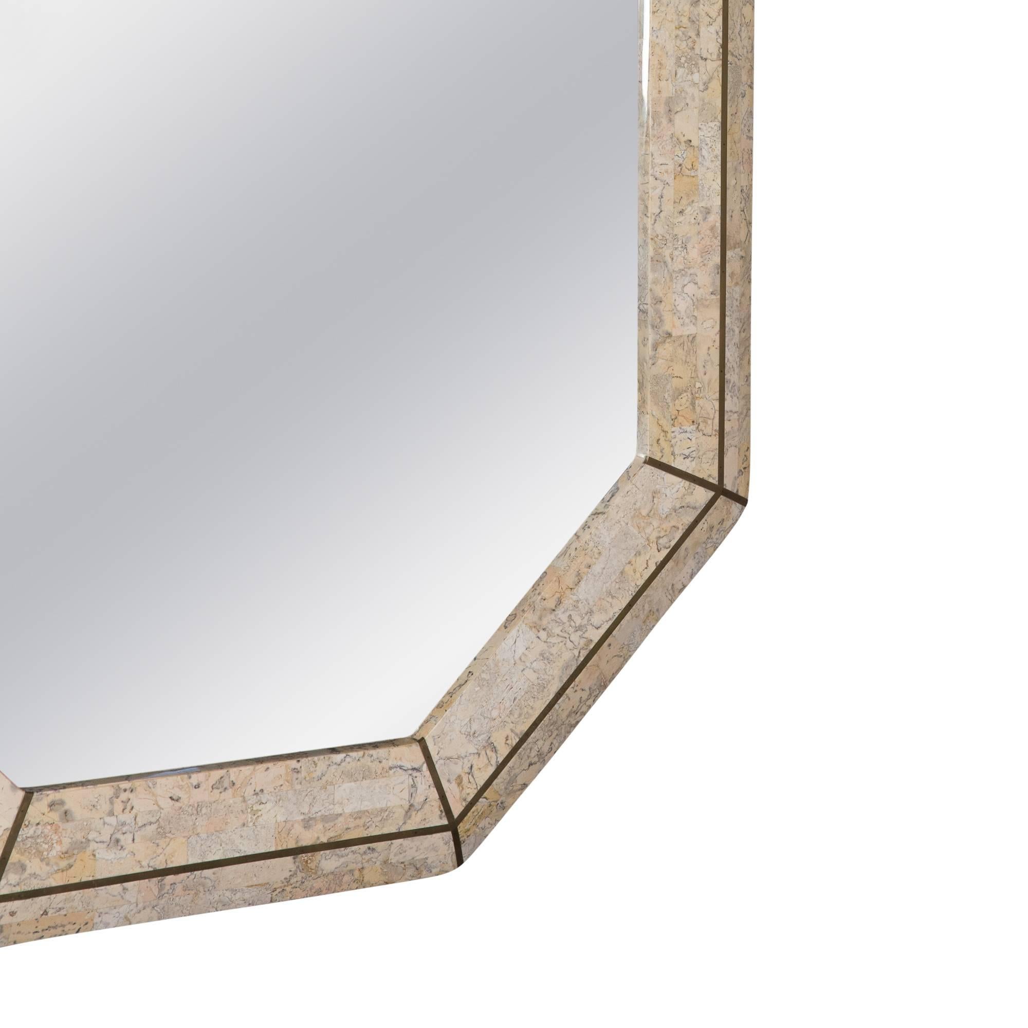 Hollywood Regency Tessellated Stone Frame Mirror by Maitland Smith