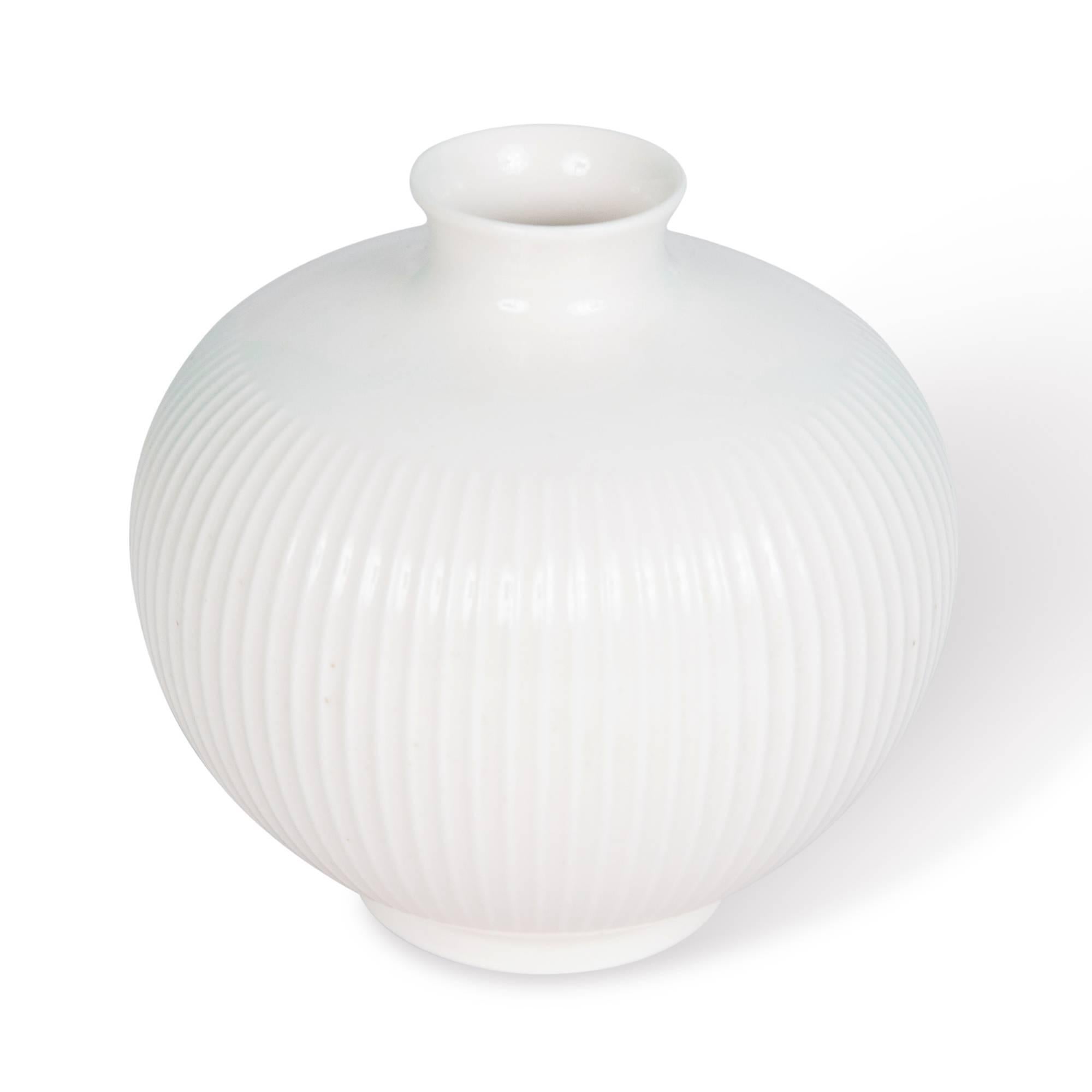 Mid-Century Modern Porcelain Bulbous Form Vase by Royal Copenhagen For Sale