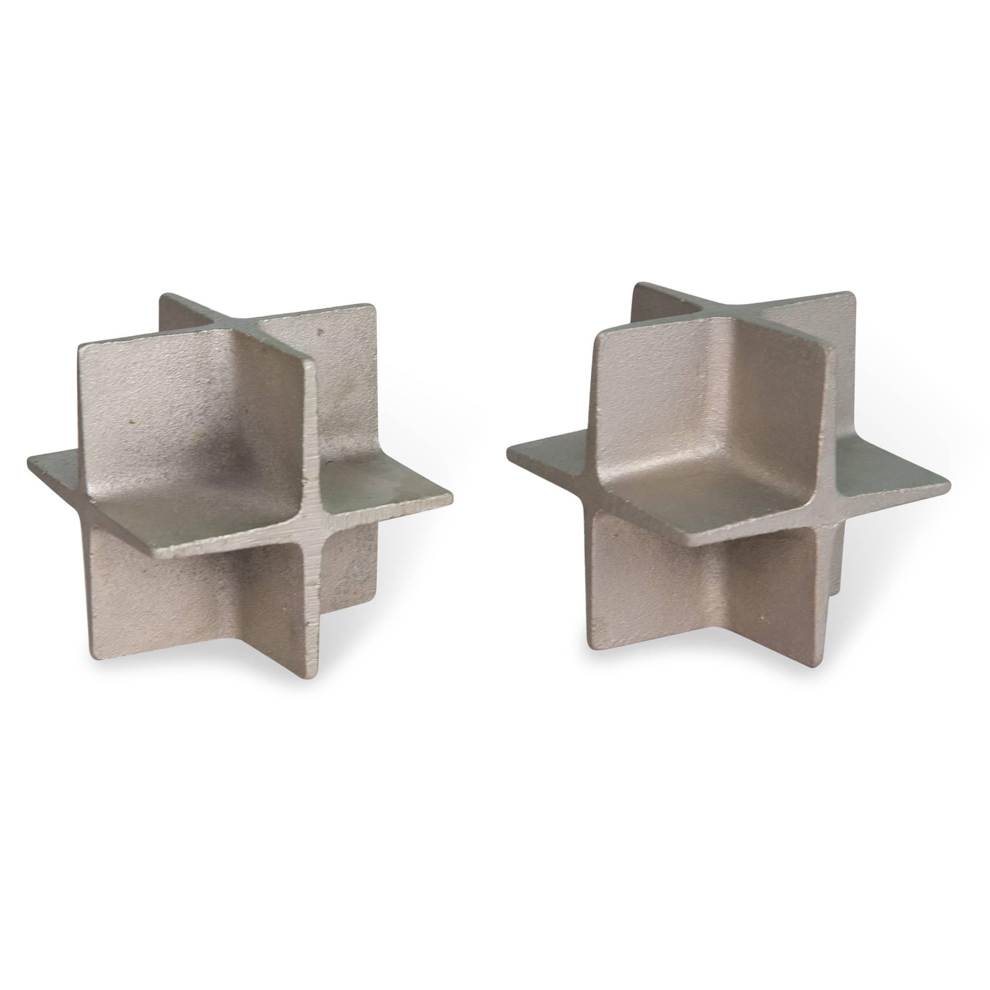Austrian Pair of Steel Cubic Bookends by Carl Auböck