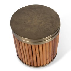 Bamboo and Brass Wastebasket by Gabrielle Crespi