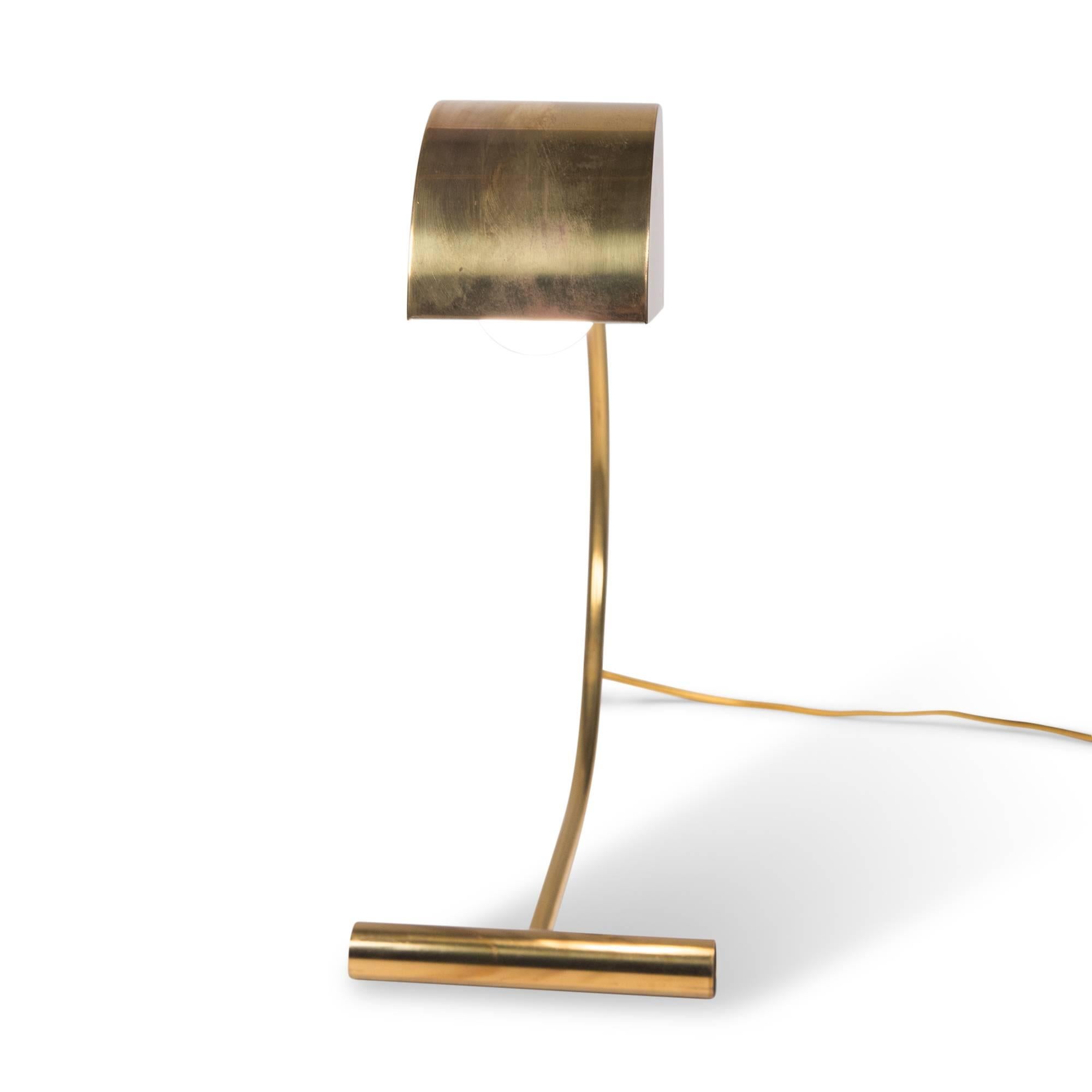 Mid-20th Century Polished Brass Desk Lamp, American, 1960s For Sale