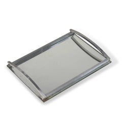 1930s Matte Nickel Frame Serving Tray