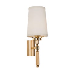 Pair of Single Arm Brass Post Wall Sconces, French, 1960s