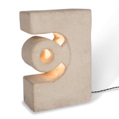 Block Form Stone Table Lamp by Albert Tormos, French, 1970s