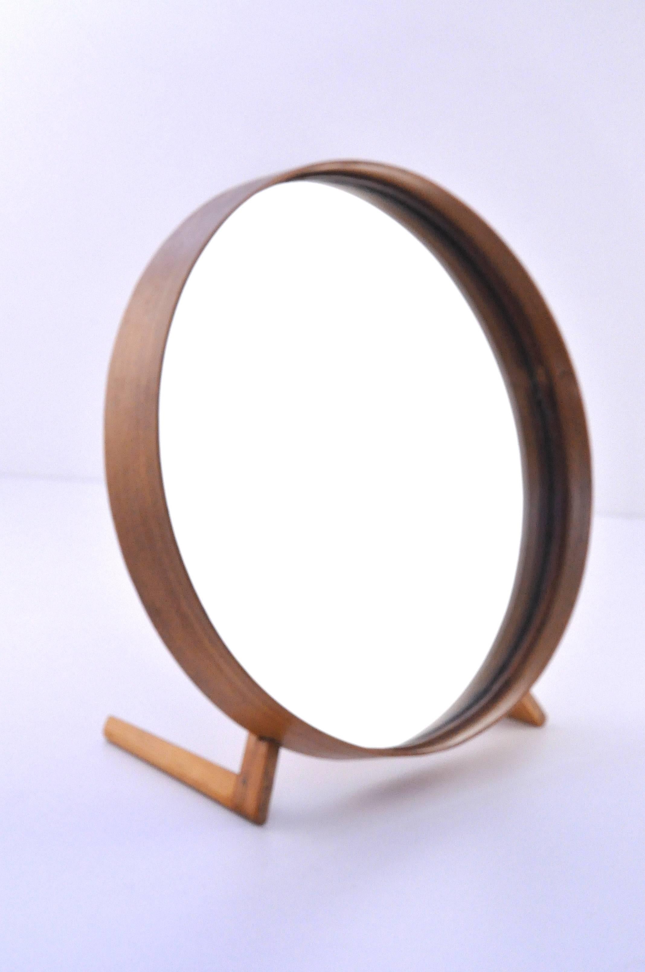 Table mirror by Uno & Osten Kristiansson for Luxus.
Depth: 5.51 inches (14 cm).

