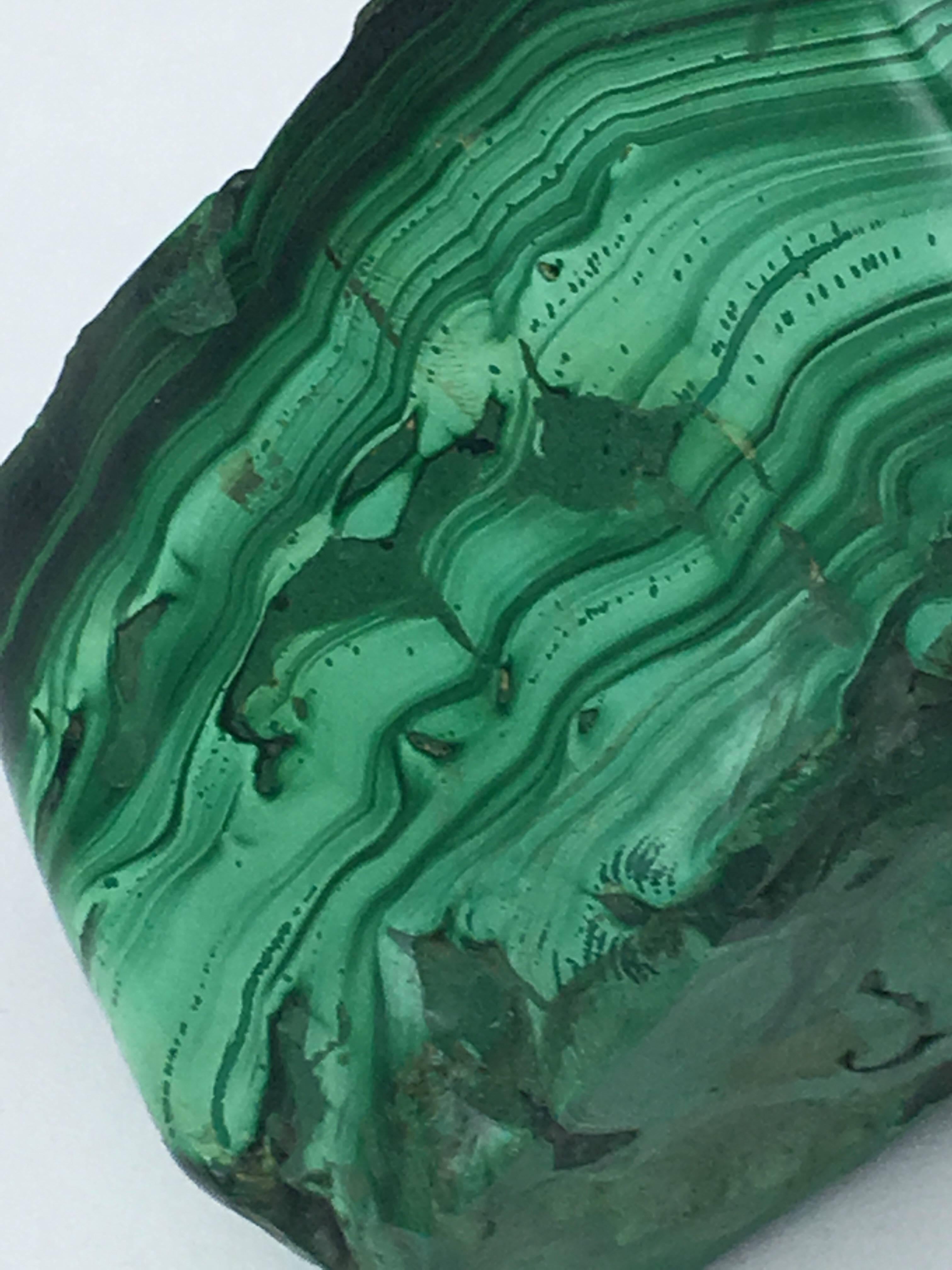 Large Malachite Ashtray or Vide Poche In Good Condition In Auribeau sur Siagne, FR