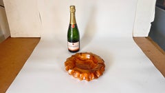 Large Round Olive Wood Ashtray or Catchall, French Brutalist Style, 1950s