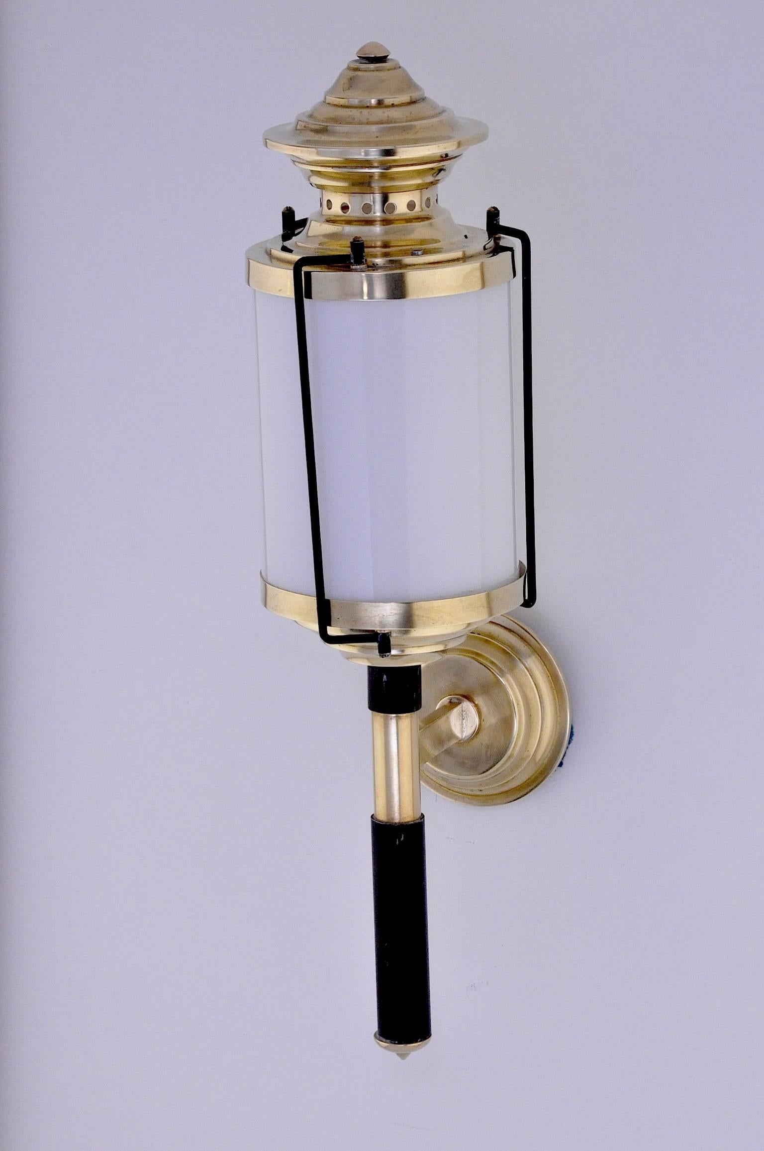 Mid-20th Century Pair of 1950  Italian Lantern-Sconces