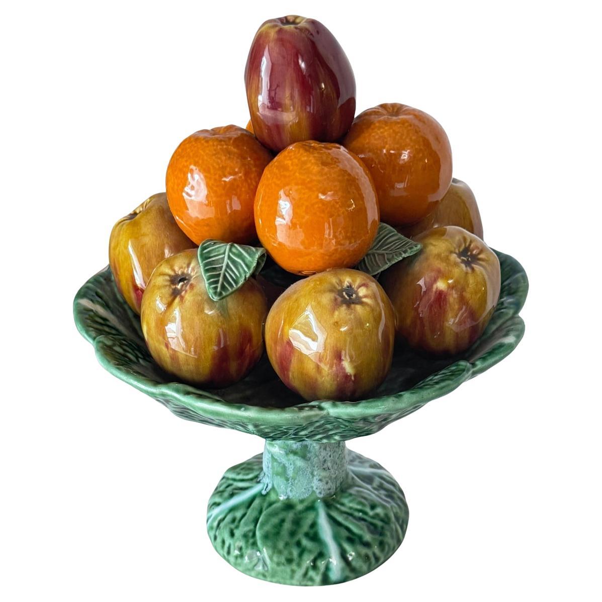 Cesto di frutta in ceramica di metà secolo - Ciotola dipinta a mano in Greene & Greene