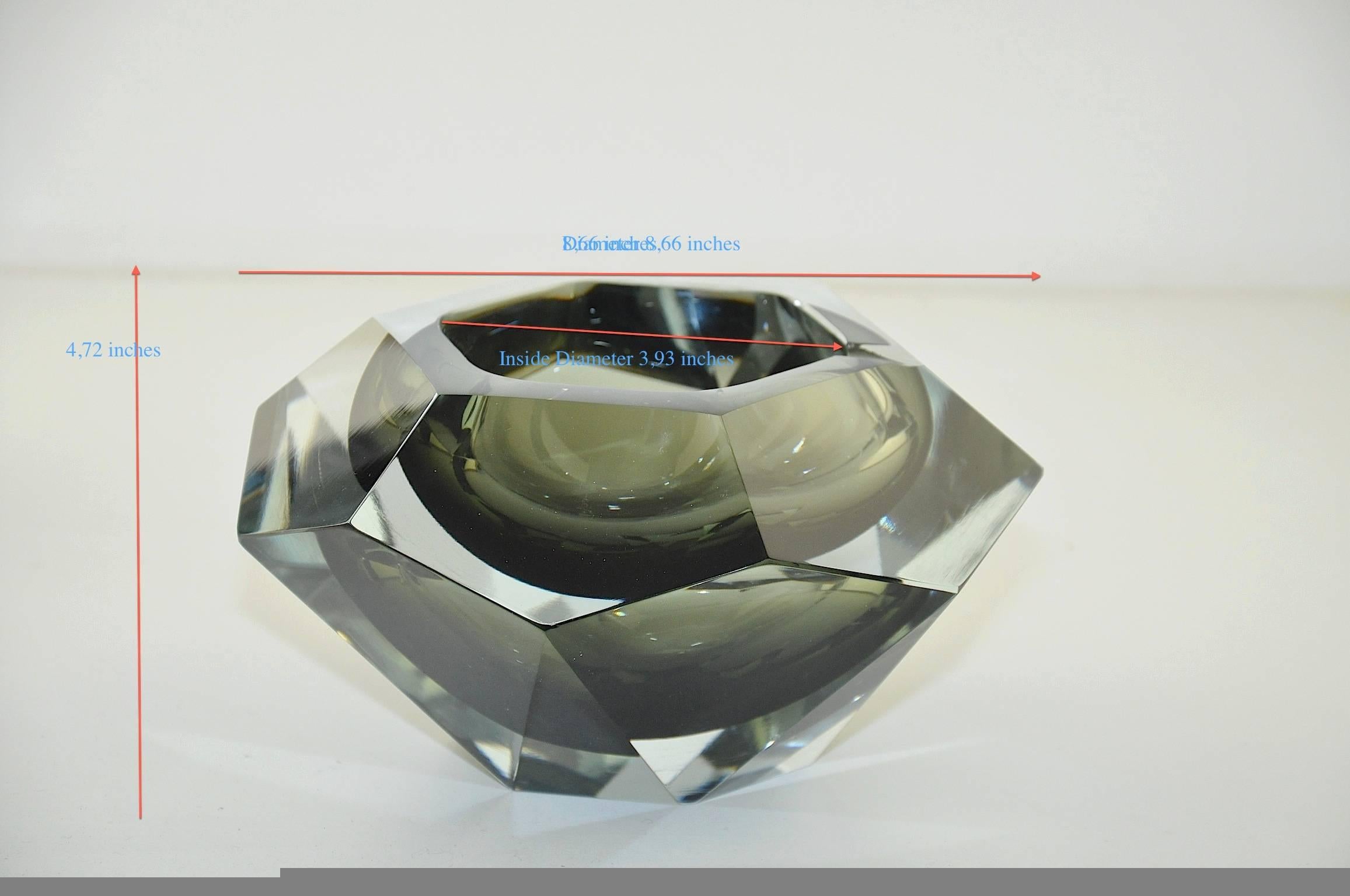 Large Crystal 1950 Fontana Arte Ashtray In Excellent Condition In Auribeau sur Siagne, FR